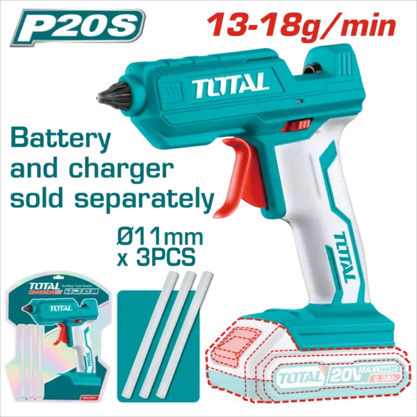 TOTAL 20V 鋰電熱熔膠槍  (TGGLI2001)