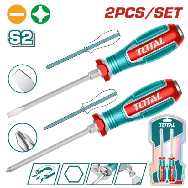 TOTAL 2件敲擊起子組套 十字一字 (TGTST0206)