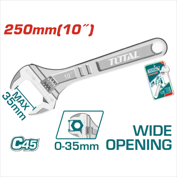 TOTAL 活動板手 10吋 (THT1010103)