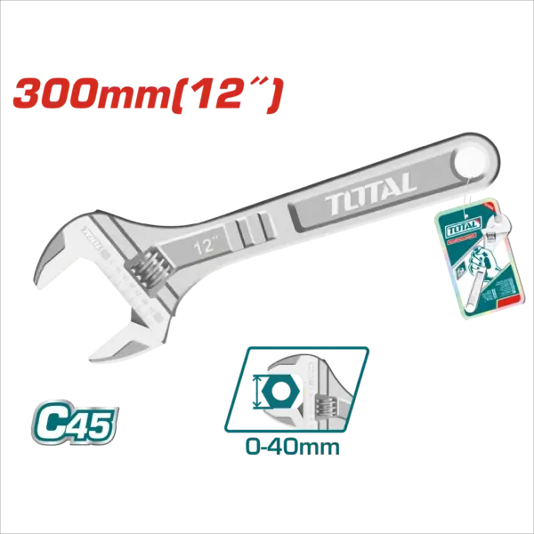 TOTAL 活動板手 12吋 (THT1010123)