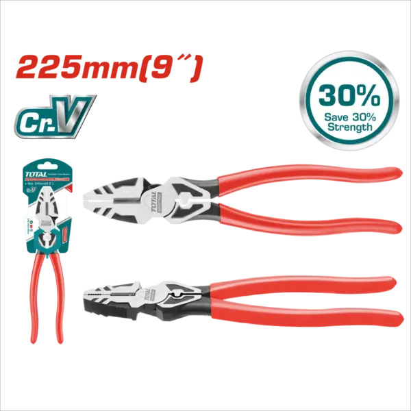 TOTAL 9吋省力鋼絲鉗 附壓接 台灣版225mm (THT210956S)