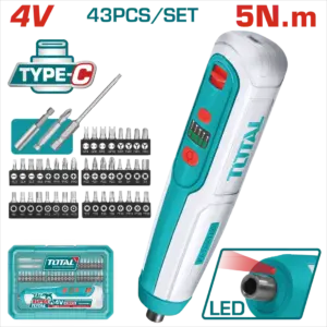 TOTAL 一站式工具 4V 直柄起子機 (TSDLI04062)