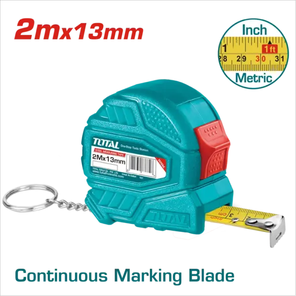 TOTAL 迷你2米鋼捲尺  (TMT126321)