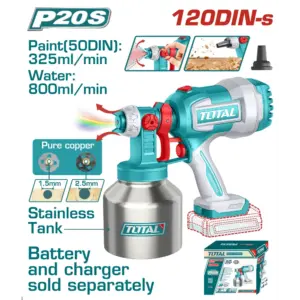 TOTAL 鋰電不銹鋼杯噴漆槍-單主機 (TSGLI20041)