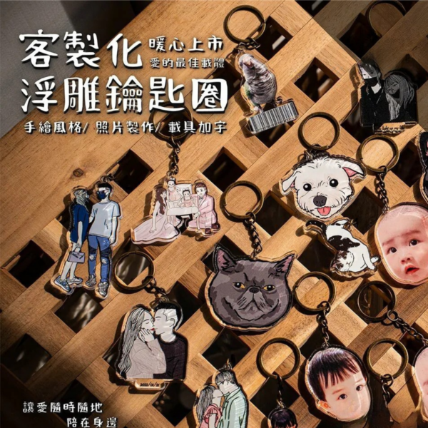 DEMO用-勿下單-客製化浮雕鑰匙圈